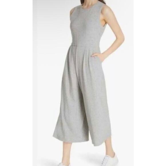 Eileen Fisher Pants - Eileen Fisher Organic Cotton Heathered Knit Wide Leg Crop Moon Jumpsuit - Large